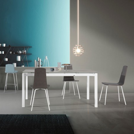 Mesa celeste en cristal extensible
