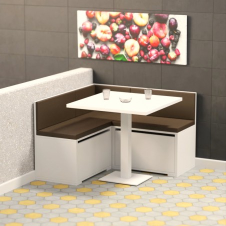 Rinconera Corner completa con mesa y tapizados en color wengue Rinconera Corner completa con mesa y tapizados en color wengue