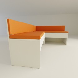 Rinconera de cocina tapizado naranja