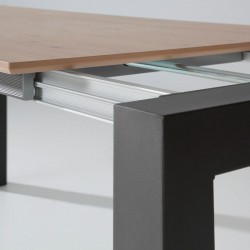 Mesa de cocina extensible Fanny en cristal
