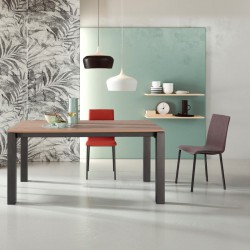Mesa de cocina extensible Fanny en cristal