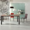 Mesa de cocina extensible Fanny en cristal