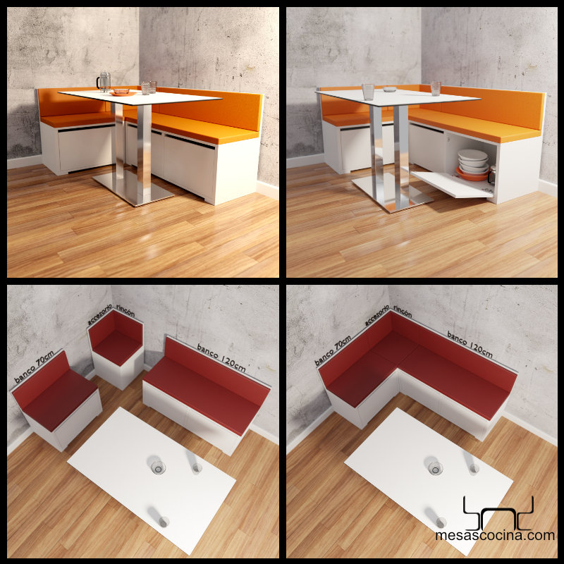 Rinconera de cocina Corner con asiento tapizado
